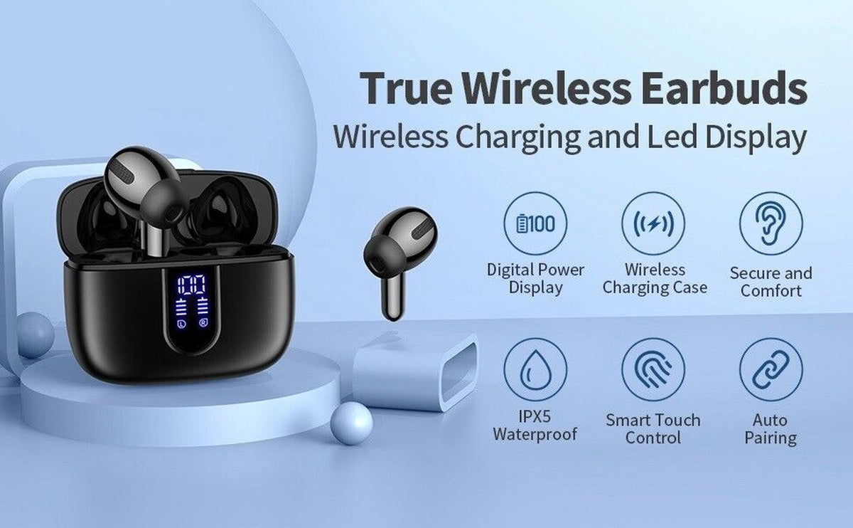 Wireless Earbuds Bluetooth 5.3 Headphones Waterproof Noise Cancelling