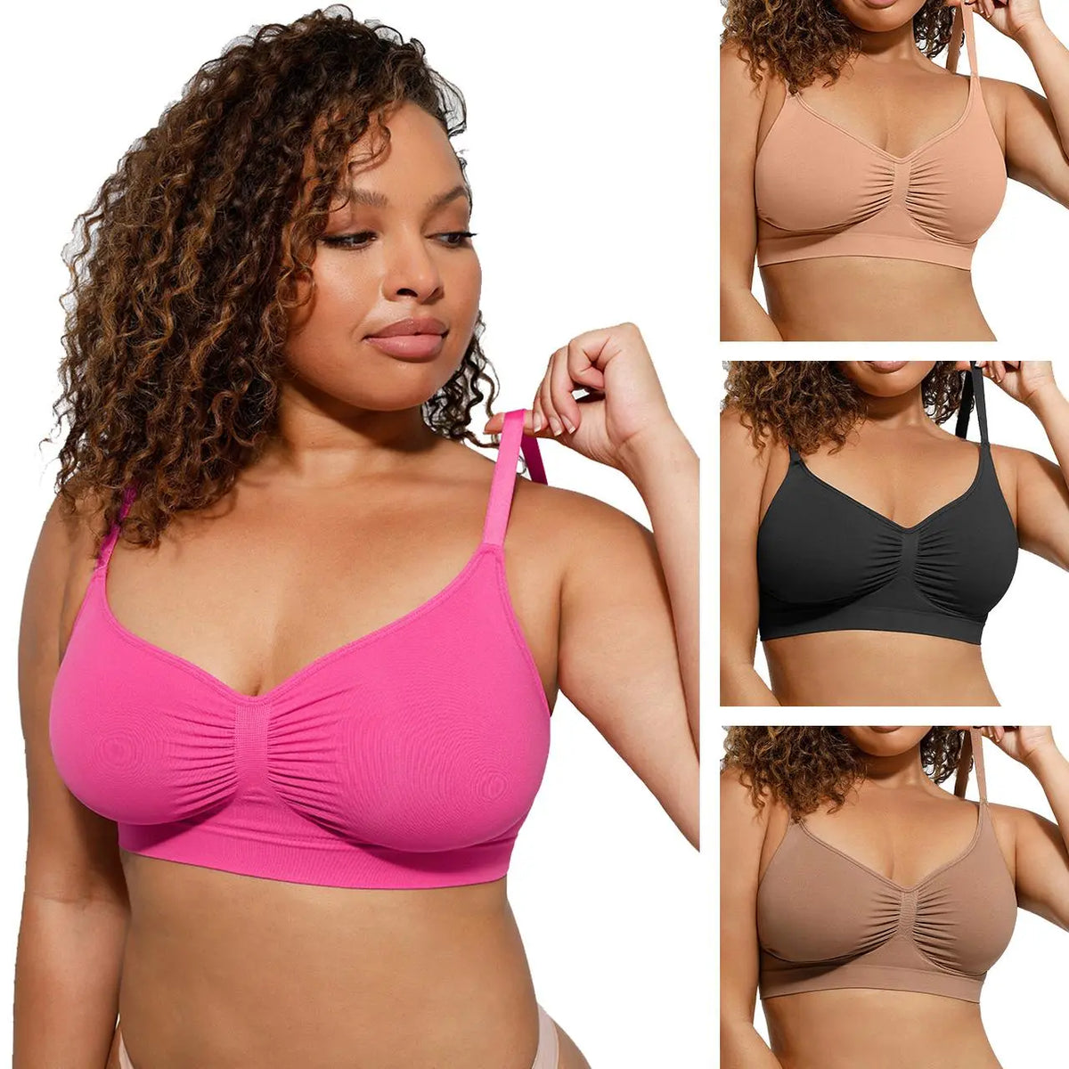 Feelingirl Women'S Wireless Bra Comfort Bralettes No Underwire Unlined Cami Bra Seamless Tshirt Bras Sports Bra Bralette Basic Comfortable Fit Womenswear Everyday up to 44DD Mother’S Day #Summervibes Summervibes