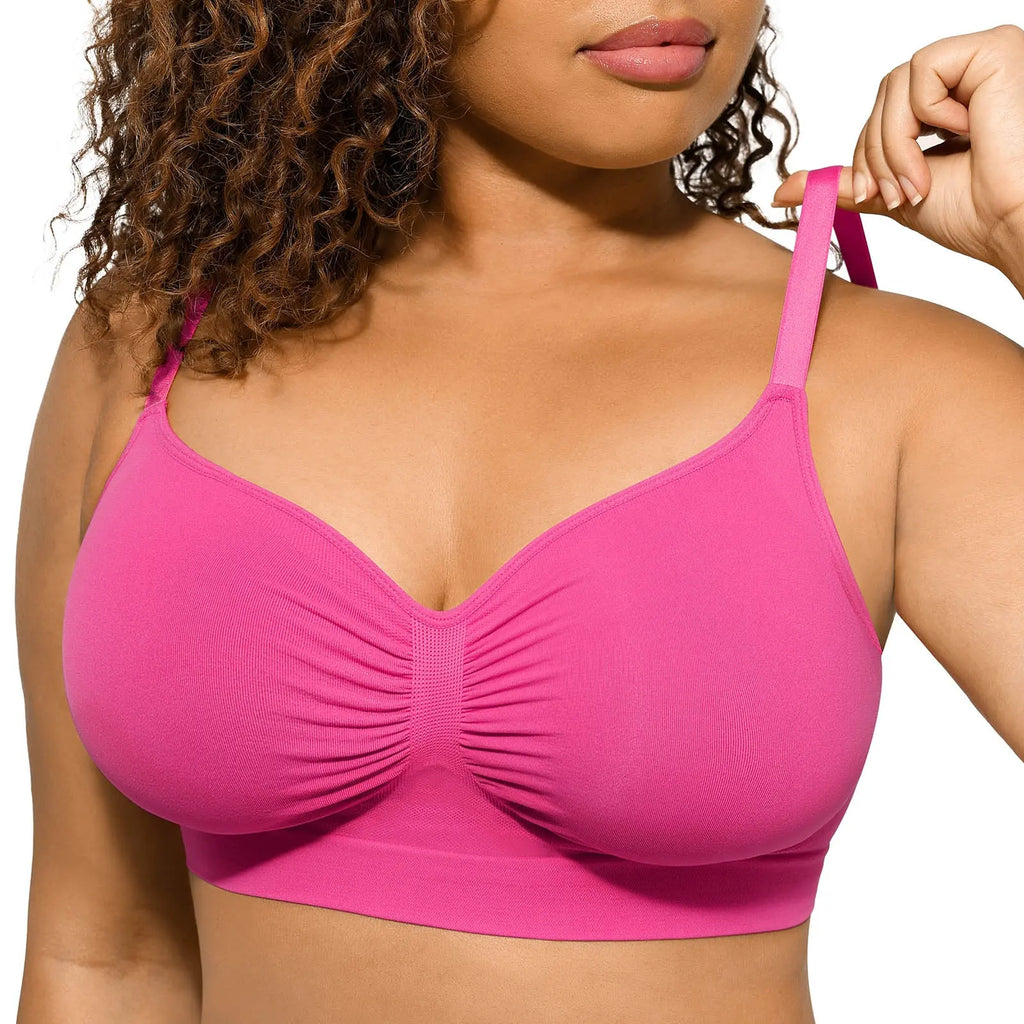 Feelingirl Women'S Wireless Bra Comfort Bralettes No Underwire Unlined Cami Bra Seamless Tshirt Bras Sports Bra Bralette Basic Comfortable Fit Womenswear Everyday up to 44DD Mother’S Day #Summervibes Summervibes