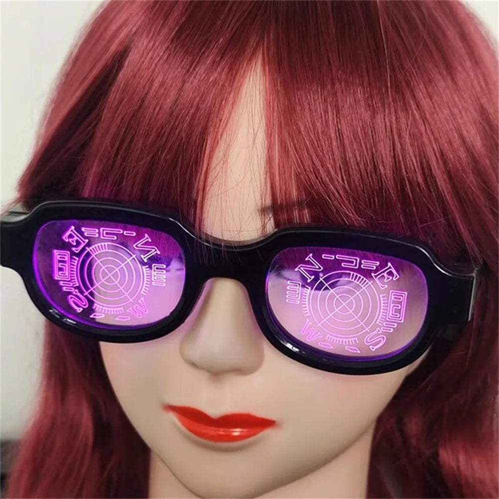 LED luminous glasses, LED party glasses, light up glasses for events, glow glasses cosplay, LED glasses for KTV, luminous cosplay glasses, party light up eyewear, LED glasses for festivals, glowing glasses props, LED fun glasses for parties,