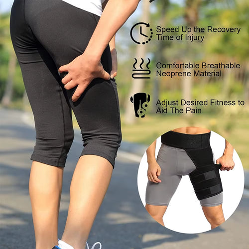 1PCS Adjustable Hip Brace for Sciatica Pain - Groin,Thigh & Hamstring Support - Compression Wrap for Men Women- Muscle Recovery