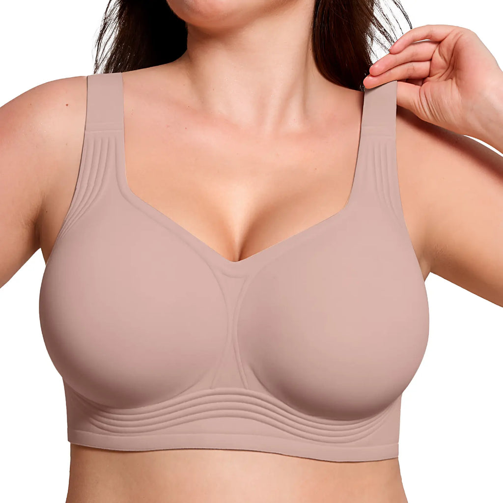 OEAK Womens Jelly Bras Full Coverage Wireless Supportive Bra Push up plus Size Comfort Soft No Underwire Seamless Comfortable Wireless T-Shirt Everyday Bras Wings