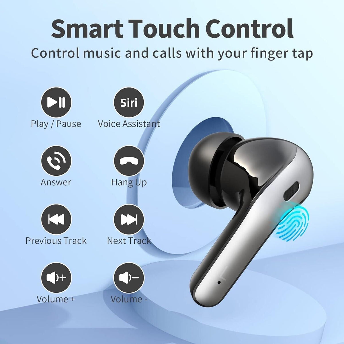 Wireless Earbuds Bluetooth 5.3 Headphones Waterproof Noise Cancelling