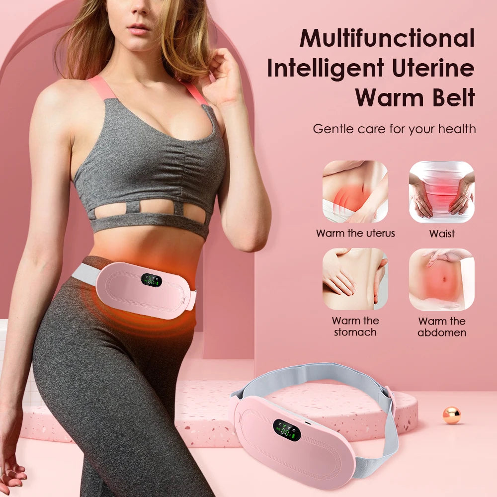 Ceinture chauffante USB pour soulagement des douleurs menstruelles, abdomen, ventre, dos, taille, chauffage infrarouge, compresse chaude, massage par vibrations