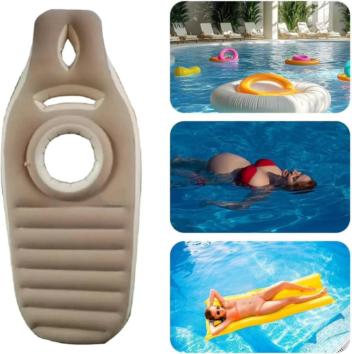 Inflatable Full Body Pregnancy Pillow, Maternity Airbed with Belly Hole for Comfort, Prone Sleeping Support for Pregnant Women