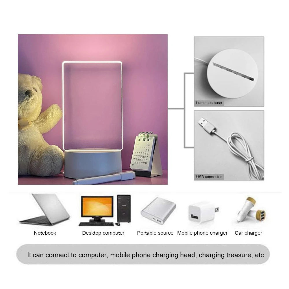 Veilleuse LED transparente et lumineuse USB
