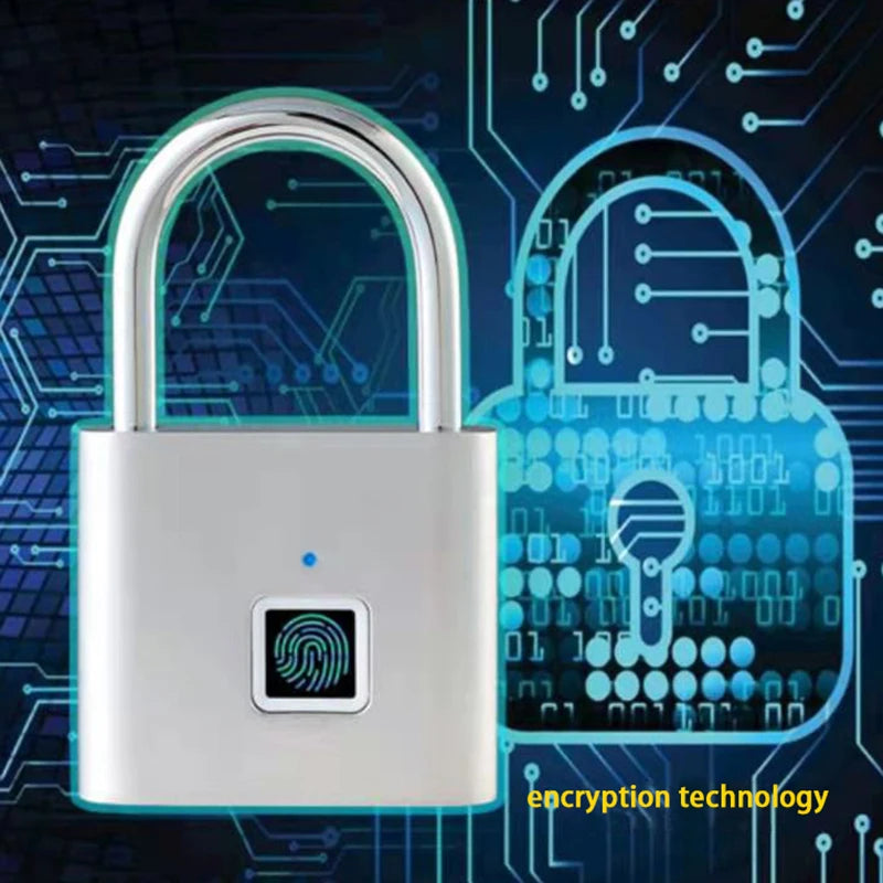 RAYKUpunshrimp-Cadenas biométriques intelligents à empreintes digitales, étanches, en alliage de zinc, avec batterie aste intégrée