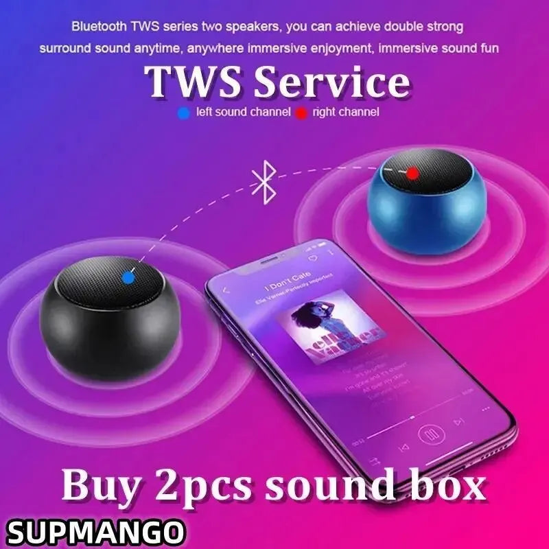 Wireless Bluetooth speaker, portable, small, steel, metal, stereo, surround subwoofer, outdoor, mini speaker