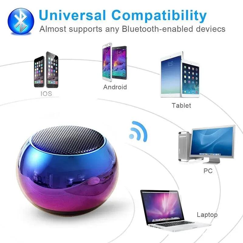Wireless Bluetooth speaker, portable, small, steel, metal, stereo, surround subwoofer, outdoor, mini speaker