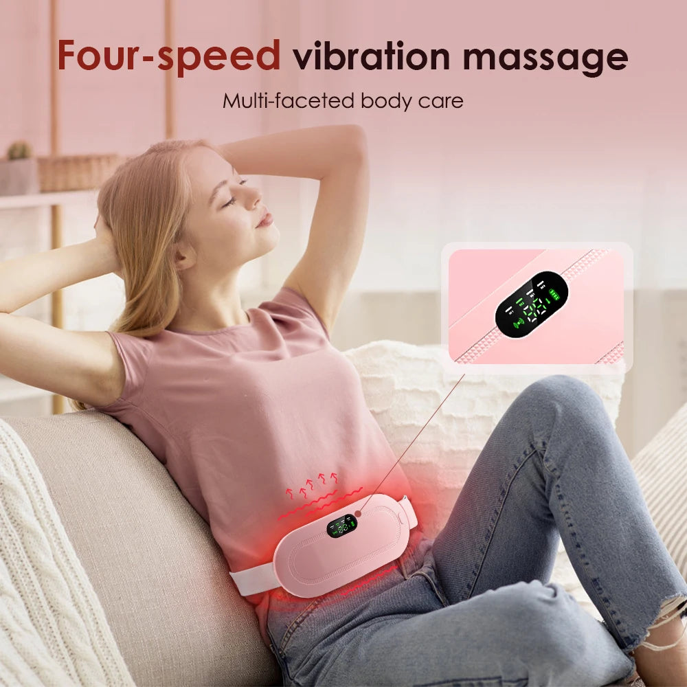 Ceinture chauffante USB pour soulagement des douleurs menstruelles, abdomen, ventre, dos, taille, chauffage infrarouge, compresse chaude, massage par vibrations