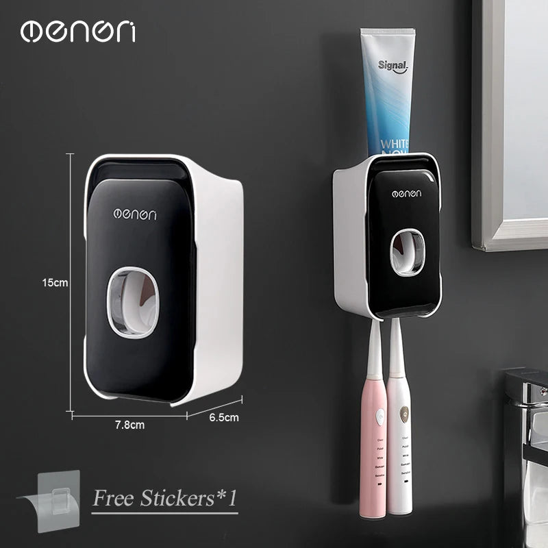 MENGNI distributeur automatique de dentifrice mural salle de bain presse-dentifrice sans poinçon porte-brosse à dents support salle de bain Acces