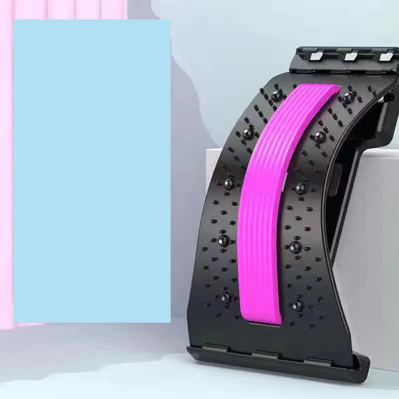 Back stretcher, 6th generation improved back massager, back cracker for lower back pain relief, lumbar support, with magnetic massage