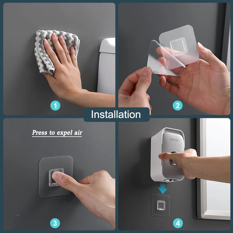 MENGNI distributeur automatique de dentifrice mural salle de bain presse-dentifrice sans poinçon porte-brosse à dents support salle de bain Acces