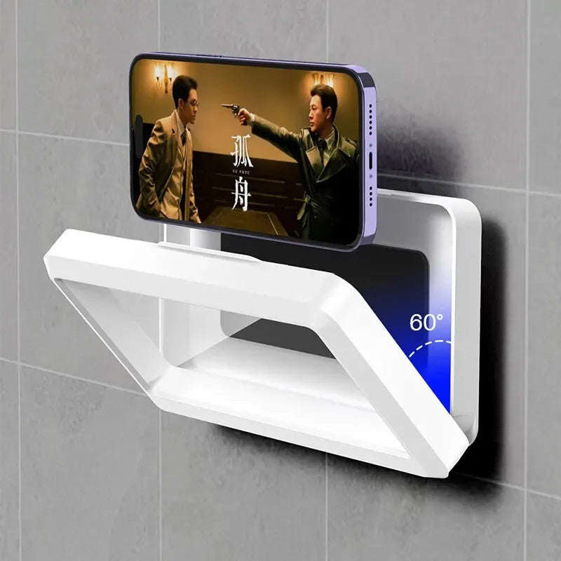 Support de téléphone étanche-support de douche à ventouse pour salle de bain/mur, accès à l'écran tactile et joint anti-vapeur, téléphones maximum de 6.7 pouces