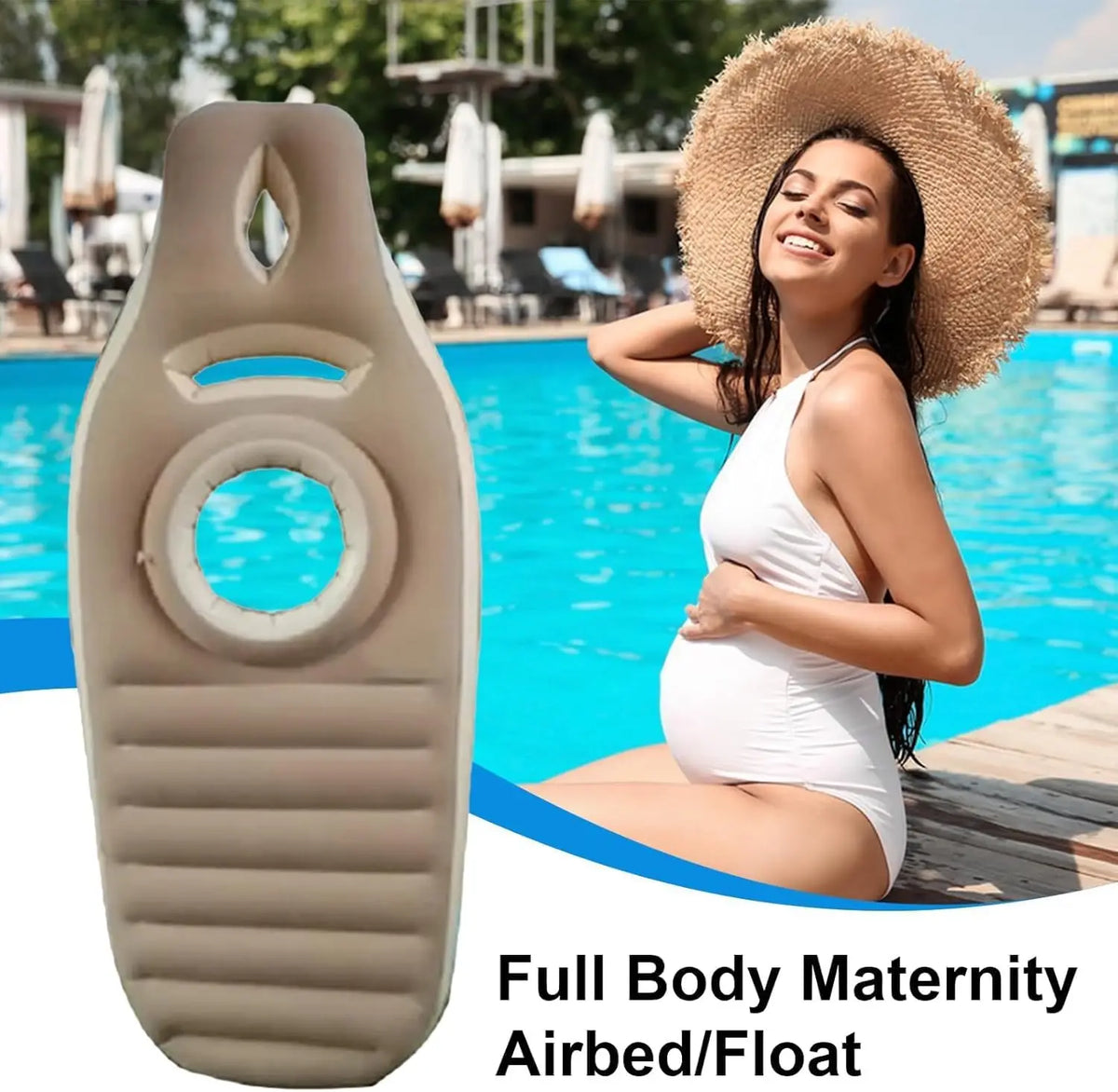 Inflatable Full Body Pregnancy Pillow, Maternity Airbed with Belly Hole for Comfort, Prone Sleeping Support for Pregnant Women