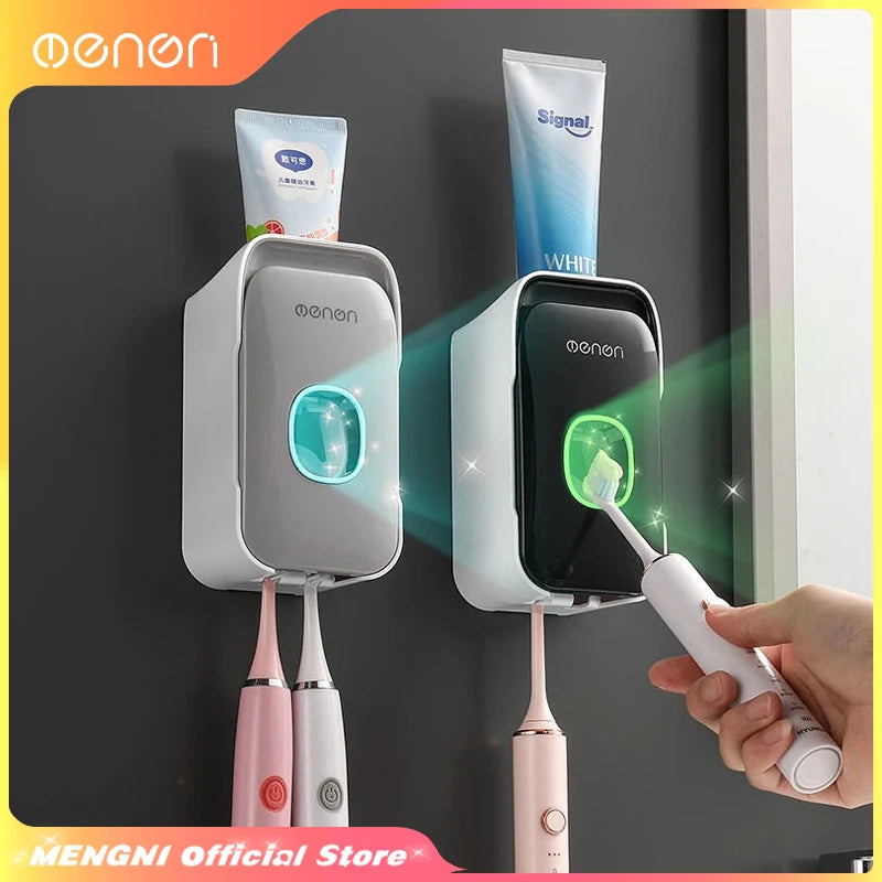 MENGNI distributeur automatique de dentifrice mural salle de bain presse-dentifrice sans poinçon porte-brosse à dents support salle de bain Acces