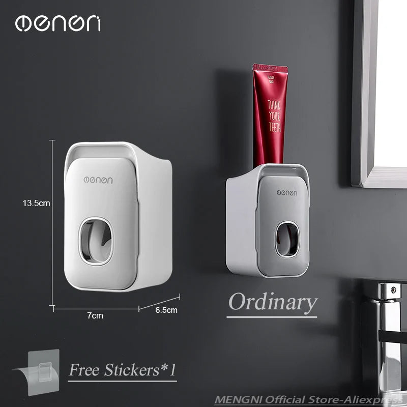 MENGNI distributeur automatique de dentifrice mural salle de bain presse-dentifrice sans poinçon porte-brosse à dents support salle de bain Acces