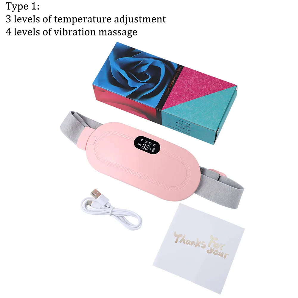 Ceinture chauffante USB pour soulagement des douleurs menstruelles, abdomen, ventre, dos, taille, chauffage infrarouge, compresse chaude, massage par vibrations
