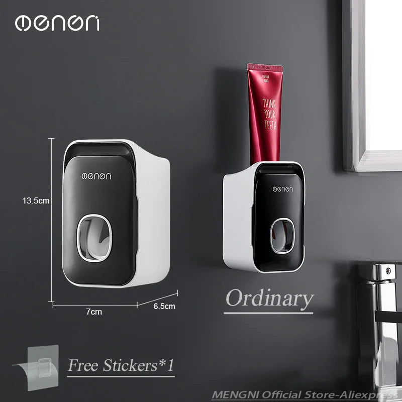 MENGNI distributeur automatique de dentifrice mural salle de bain presse-dentifrice sans poinçon porte-brosse à dents support salle de bain Acces