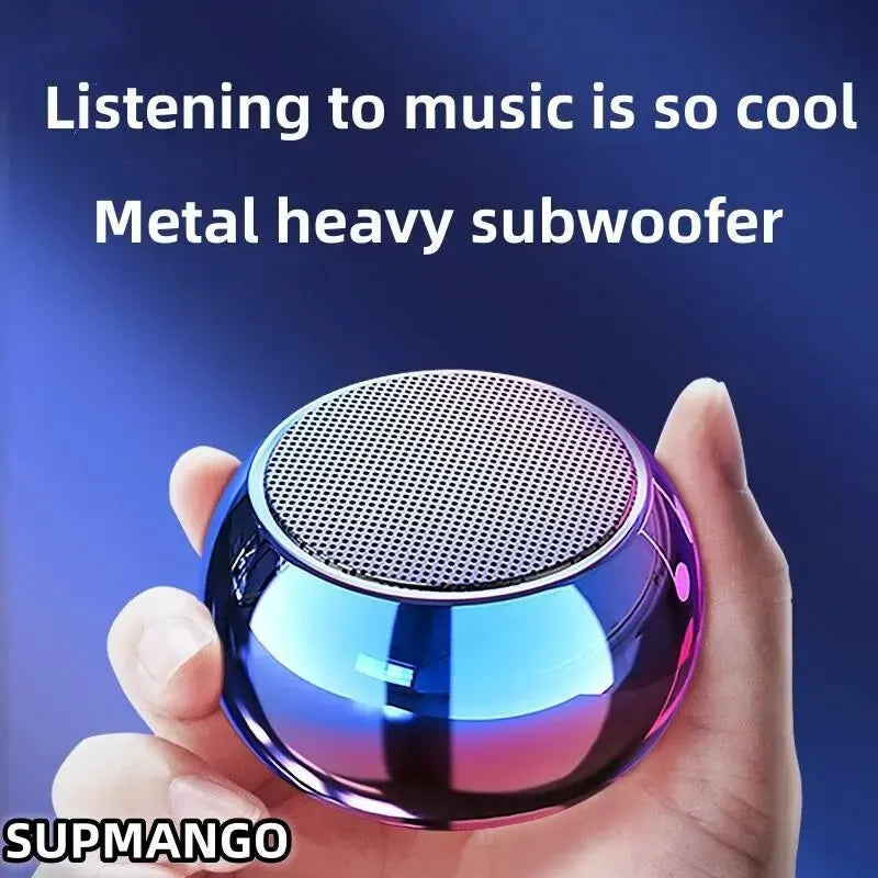 Wireless Bluetooth speaker, portable, small, steel, metal, stereo, surround subwoofer, outdoor, mini speaker