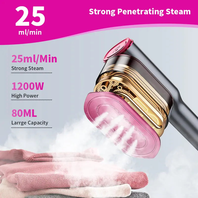 Dr.Flash Garment Steamer for Clothes, Portable Travel Clothing Steamer Iron, 7 Mode with LED Display, 5S Fast Heating, 90° Swivel Handle, New Year Gift