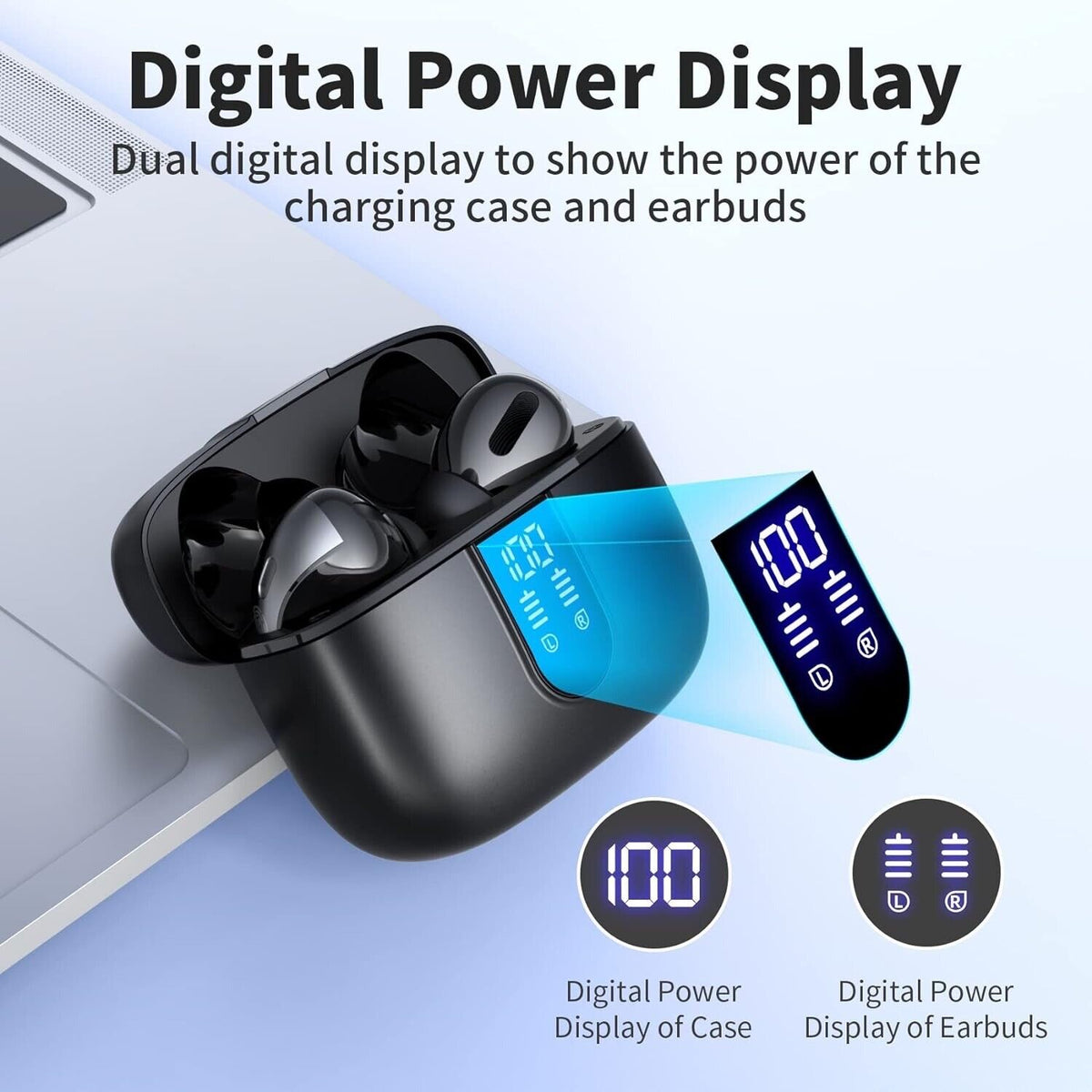 Wireless Earbuds Bluetooth 5.3 Headphones Waterproof Noise Cancelling